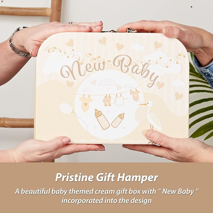 Personalised New Baby Gifts Set - Unisex Baby Gifts Personalised, Baby Hamper - Baby Personalised Gifts, New Born Baby Set with Giraffe Baby Comforter