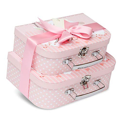 DIY Baby Gift Set 2 Pink Boxes with Ribbon and gift message card