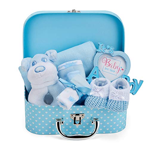 Baby Gift Set - Baby Hamper Newborn Essentials in Small Blue Case