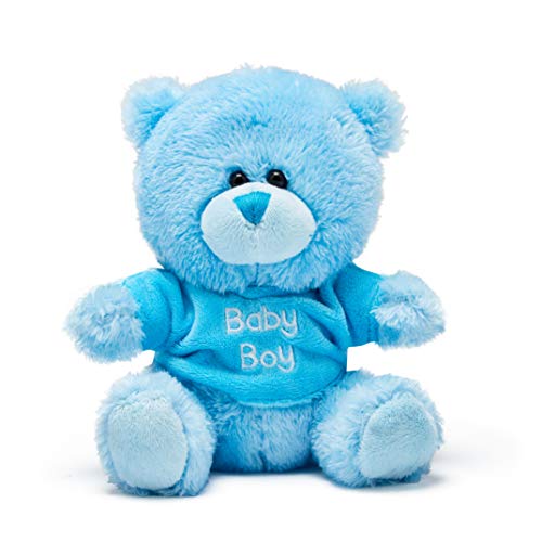 Teddy Bear - Small Blue Teddy with Baby Boy T-Shirt 15cm(6