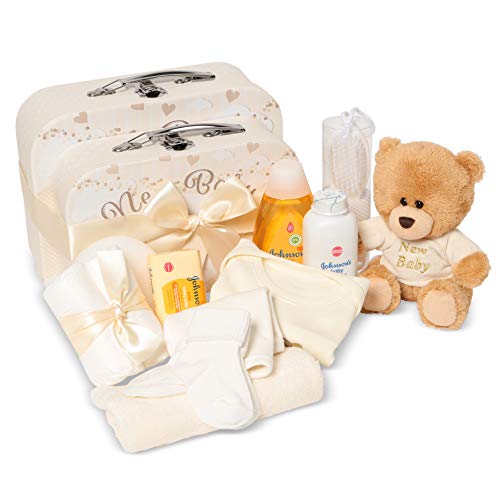 Baby Gift Set - Baby Hamper Newborn Essentials in 2 Cream Cases