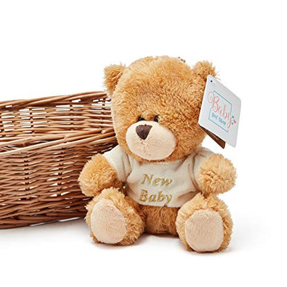 Teddy Bear - Small Brown Teddy with New Baby T-Shirt 15cm(6")