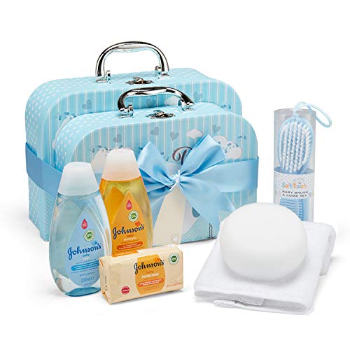 Baby Gift Set - Baby Hamper Newborn Essentials in 2 Blue Cases