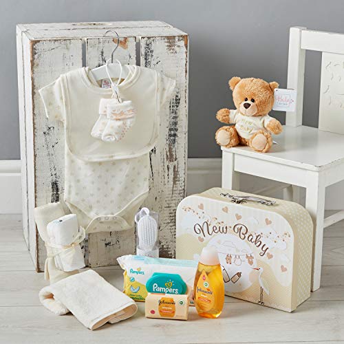 Baby Gift Set - Baby Hamper Newborn Essentials in Cream Case