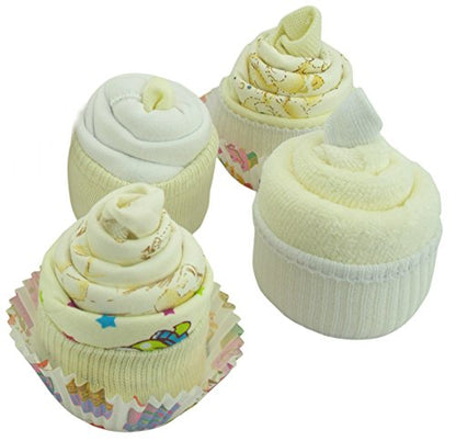 Baby Gift Set Unisex - Lemon 4 x Cupcakes of baby clothes