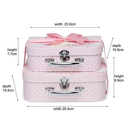 2 Pink Baby Girl Keepsake Boxes Filled with Baby Gifts and Newborn Essentials