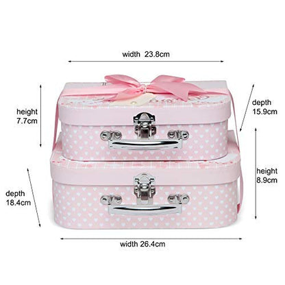 2 Pink Baby Girl Keepsake Boxes Filled with Baby Gifts and Newborn Essentials