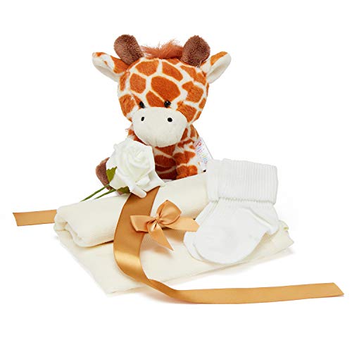 Nappy Cake - 9 Nappies Topped with Baby Teddy Giraffe