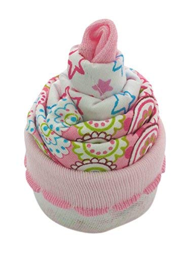 Newborn Baby Girl Gift Set - 4 x Cupcakes of Baby Clothes