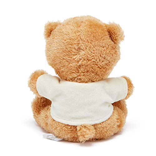 Teddy Bear - Small Brown Teddy with New Baby T-Shirt 15cm(6")