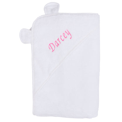 Personalised Baby Hooded Bath Towel - Highly Absorbent Towel with Ears