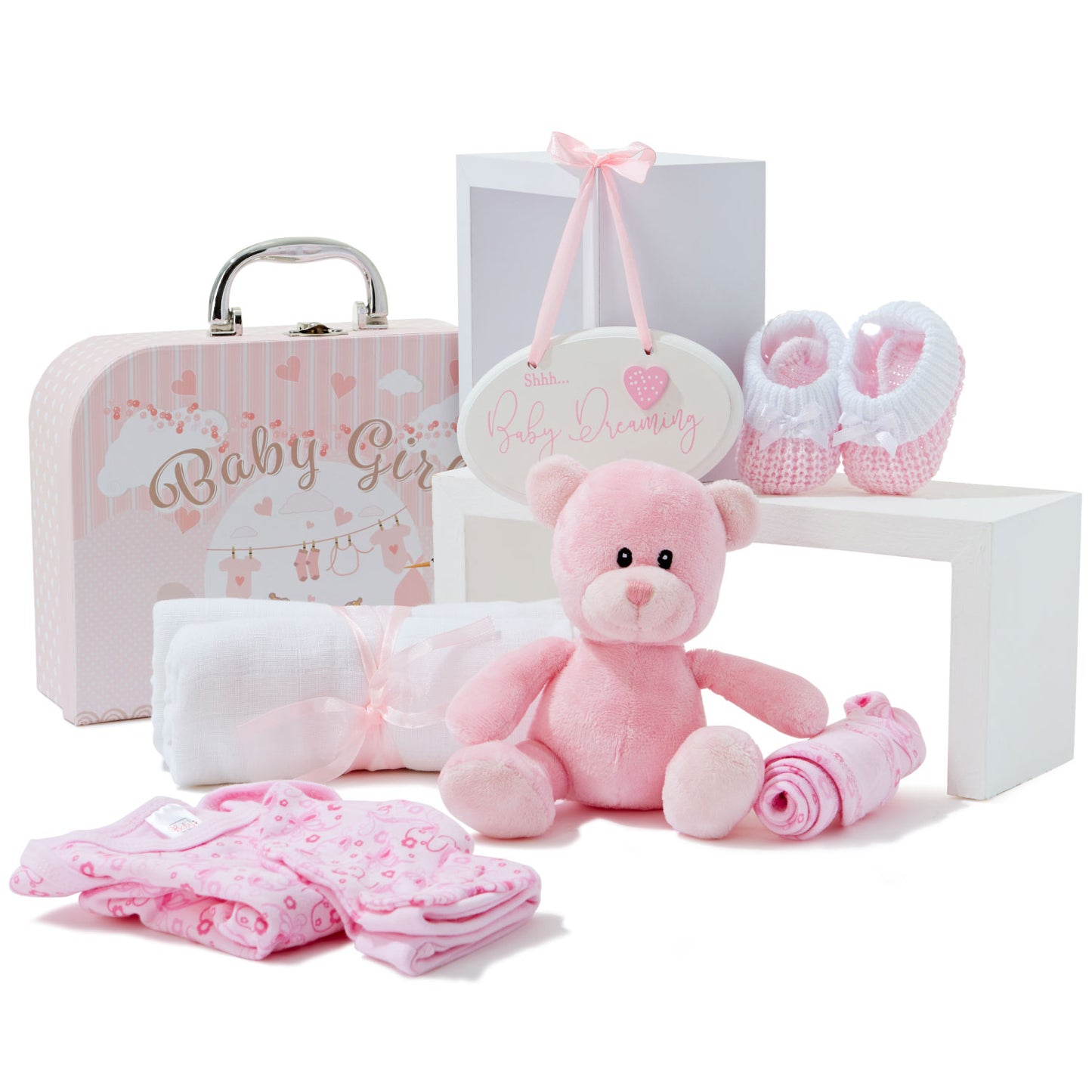 Baby Gift Set - Baby Keepsake Box Newborn Essentials Pink