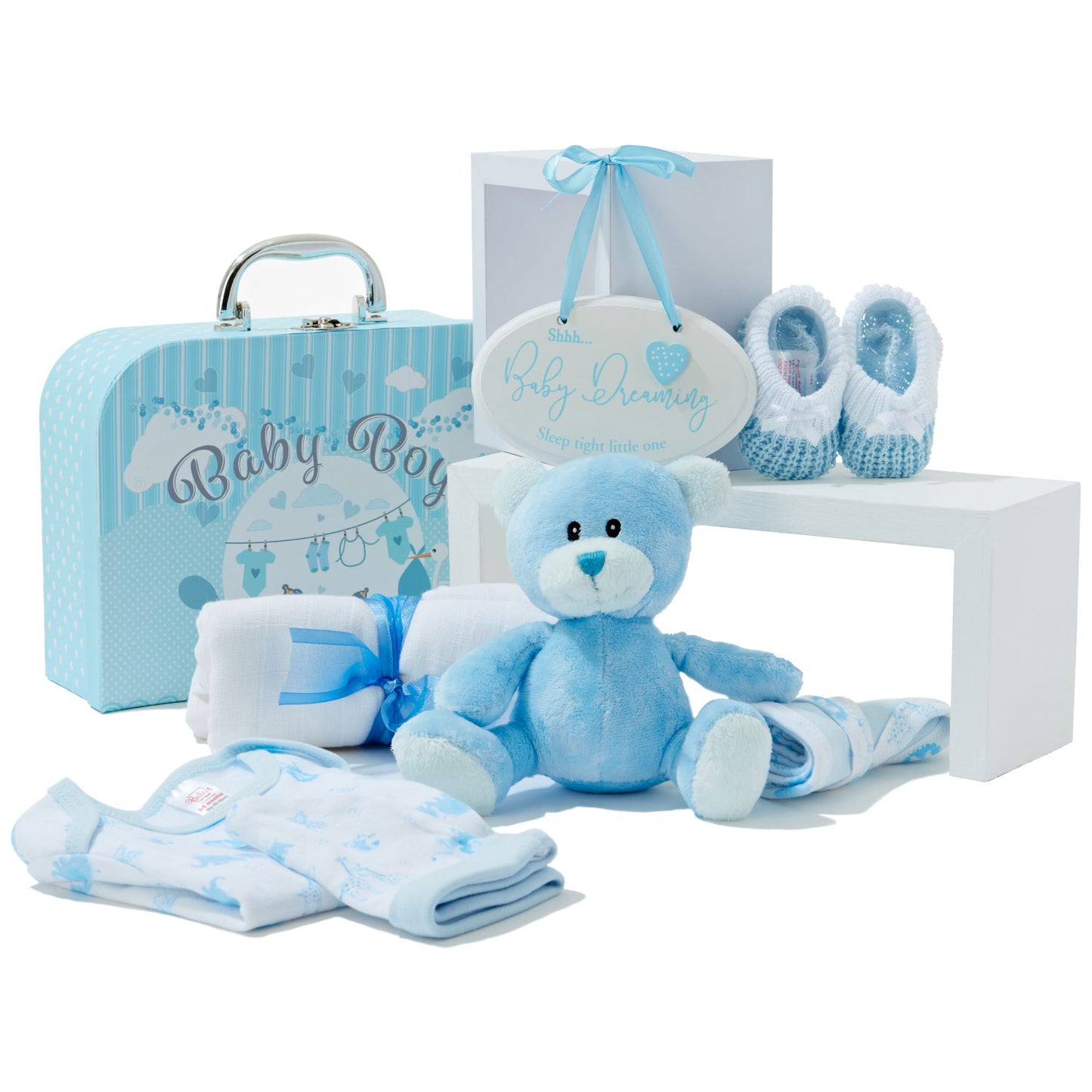 Baby Gift Set - Baby Keepsake Box Newborn Essentials Blue