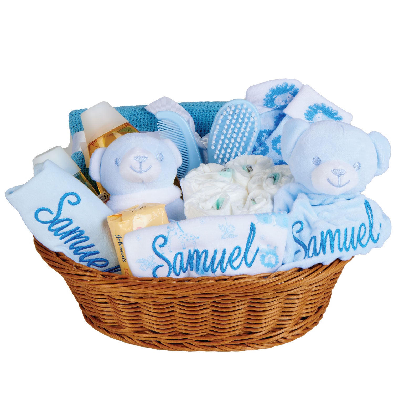 Personalised Baby Gifts – Baby Gift Baskets Full of Newborn Essentials - Blue