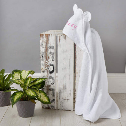 Personalised Baby Hooded Bath Towel - Highly Absorbent Towel with Ears