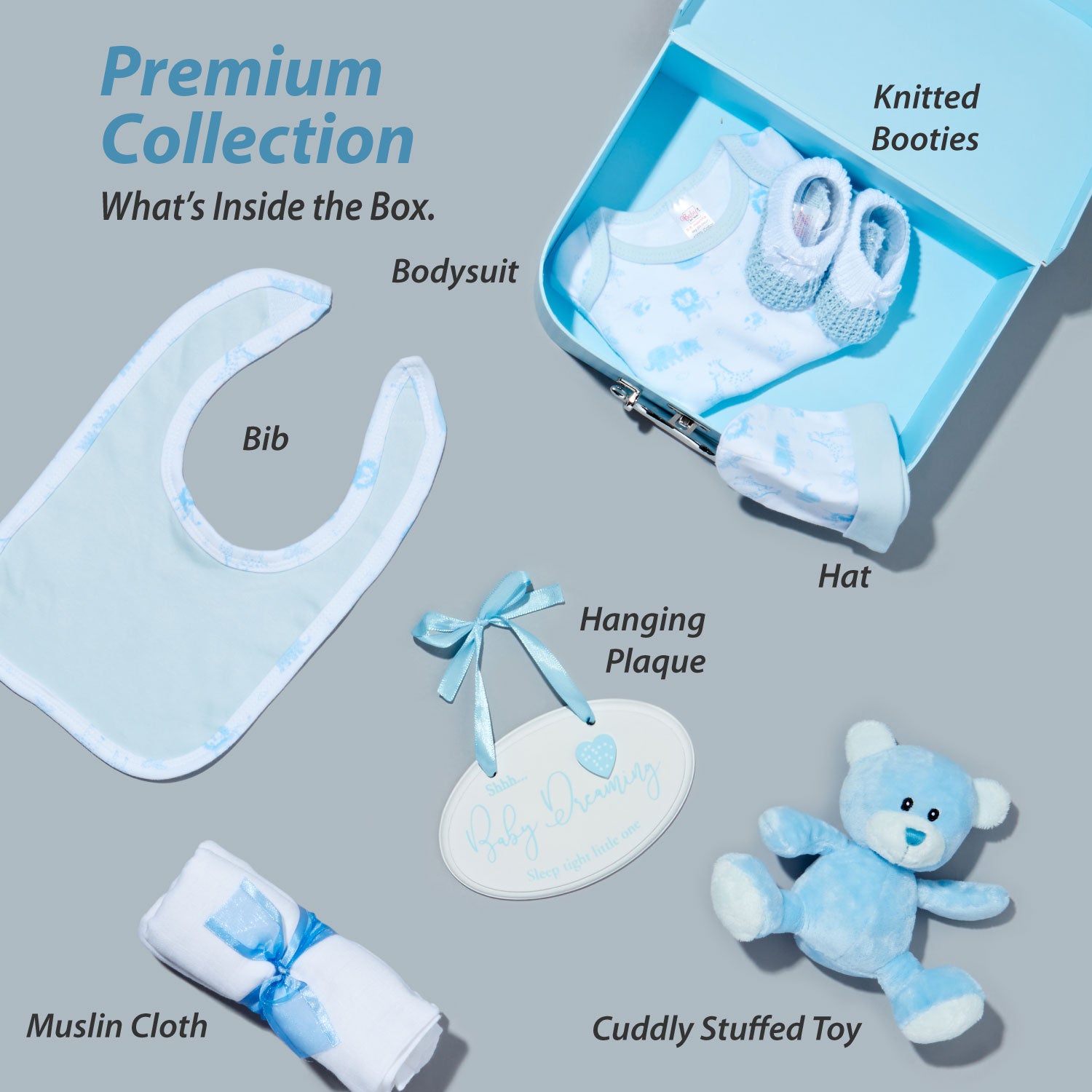 Baby Gift Set - Baby Keepsake Box Newborn Essentials Blue