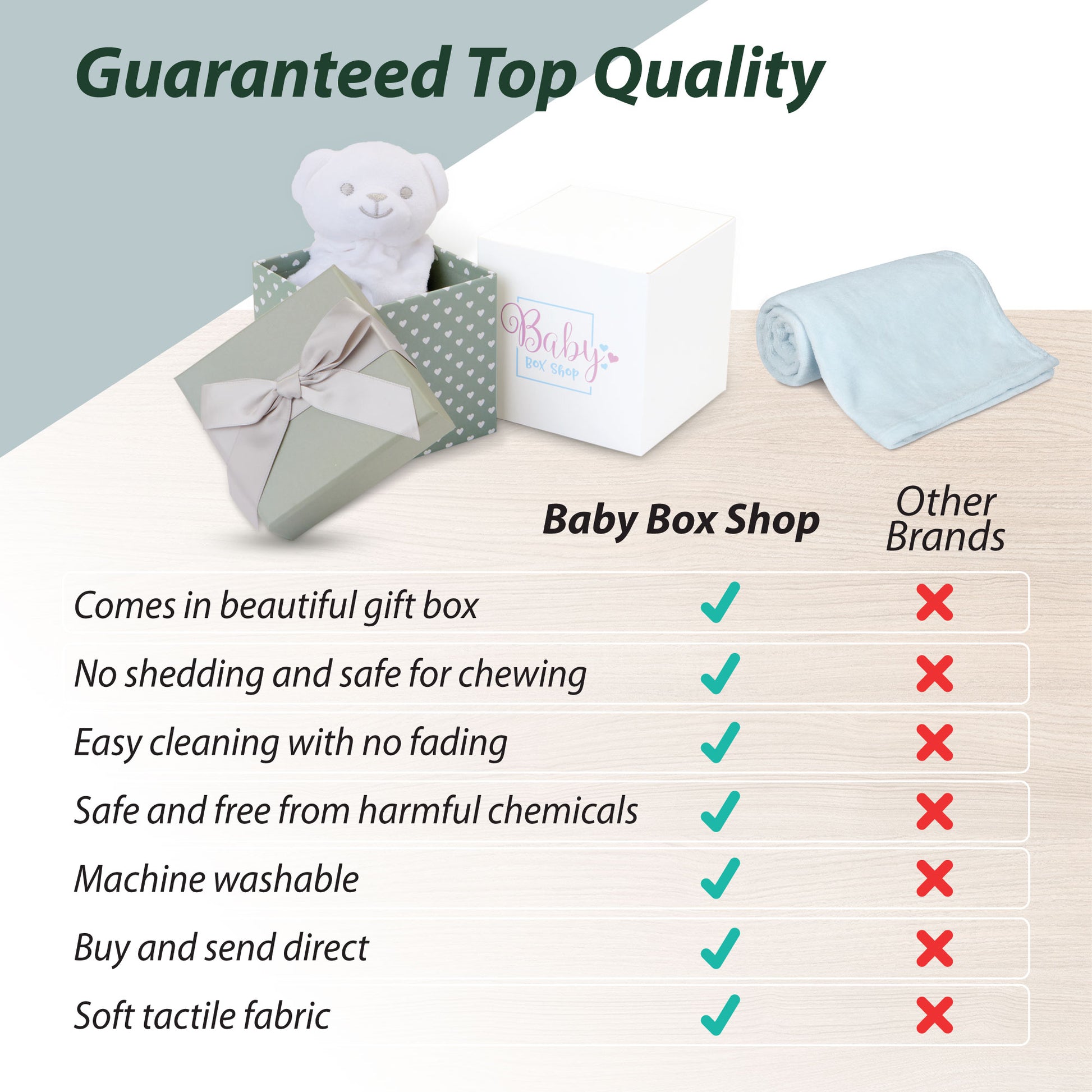 Baby Gifts – Baby Comforter Grey with Bear Head in Gift Box