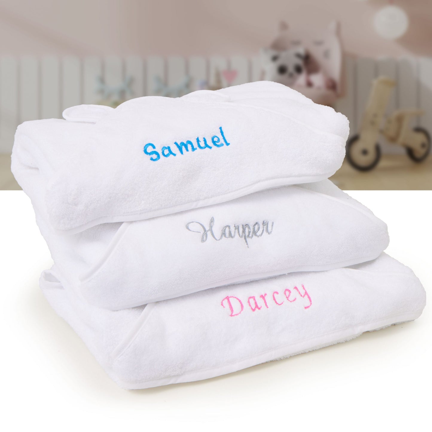 Personalised Baby Hooded Bath Towel - Highly Absorbent Towel with Ears