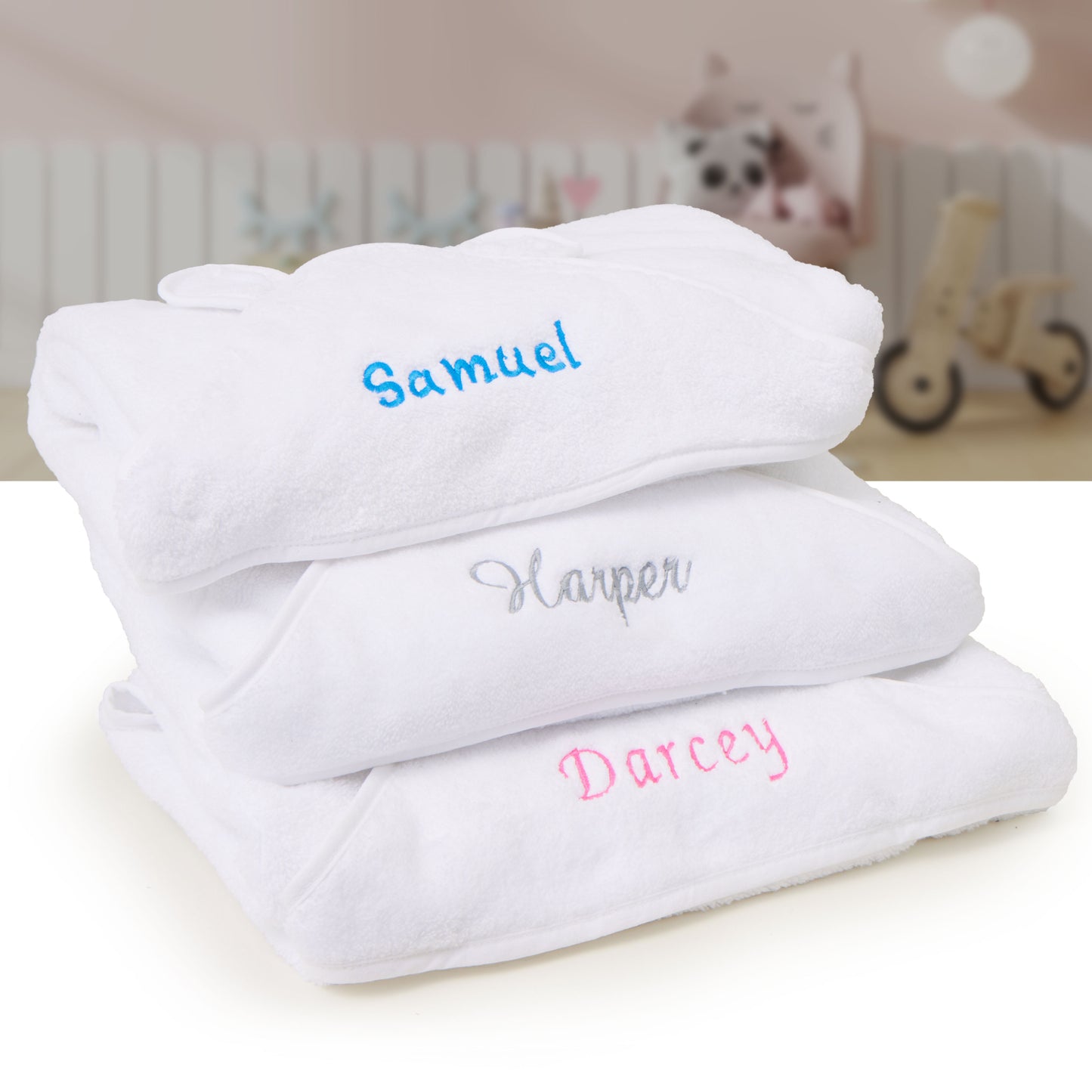 Personalised Baby Hooded Bath Towel – Highly Absorbent Towel with Ears