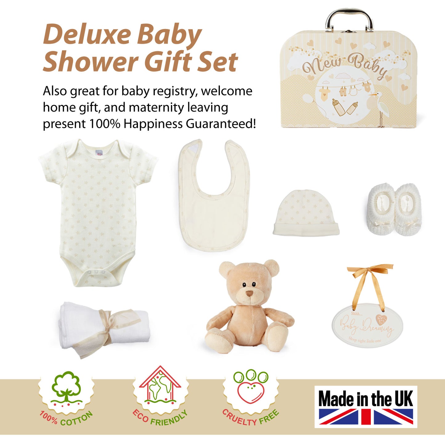 Baby Gift Set - Baby Keepsake Box Newborn Essentials Cream