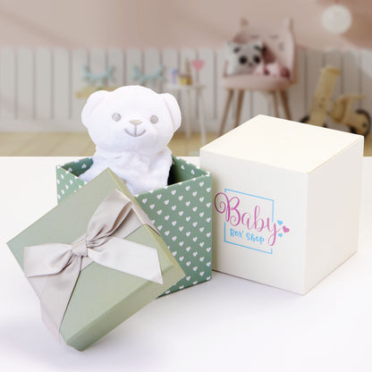 Baby Gifts – Baby Comforter Grey with Bear Head in Gift Box