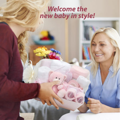 Baby Girl Gifts Newborn Ideal for Baby Shower Gifts & Christenings with New Baby Essentials for Newborn Girl and Plush Pink Teddy Bear