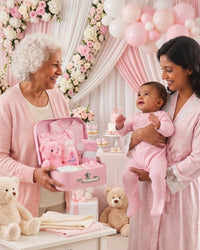 Pink , 9CM23-P , Gift Scene Shot ,

The pink keepsake case styled as a baby shower gift