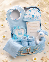 Blue , 9CXS21-B , Hero Shot ,

Baby gift set in a blue suitcase-style keepsake case with bib, hat, mittens, bootees, muslin and rattle