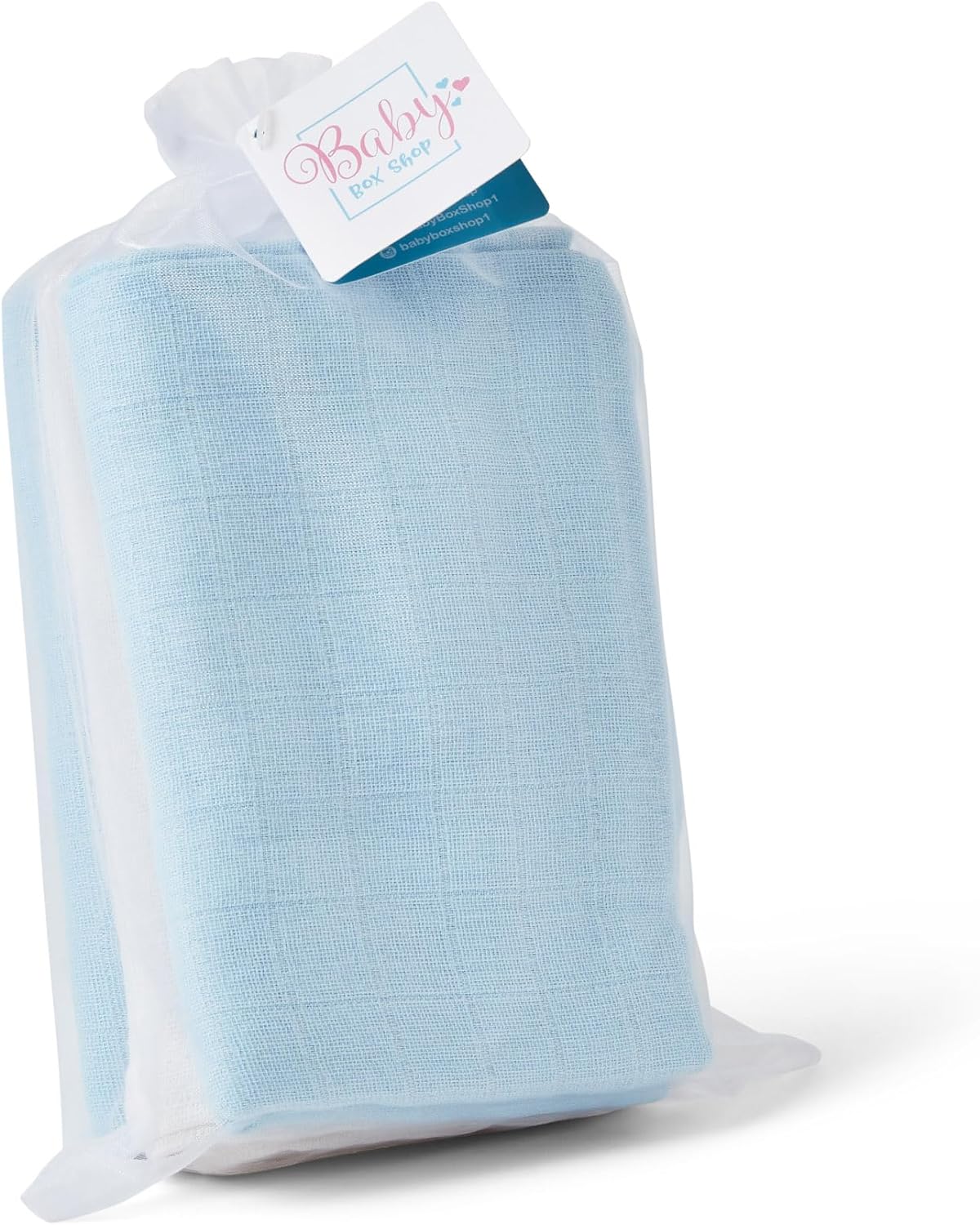 100% Cotton Muslin Cloths Baby Essentials 2 x Blue 1 x White (Pack of 3)