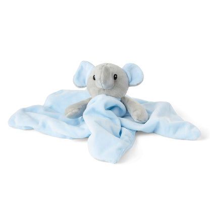 Baby Gift Set Includes Baby Shower Gifts Blue Elephant Comforter, Fleece Baby Blanket, 2 x Muslin Clothes & Gift Card Presented in a Lovely Custom Made Box