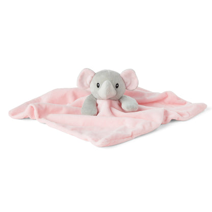 Baby Gift Set Includes Baby Shower Gifts Pink Elephant Comforter, Fleece Baby Blanket, 2 x Muslin Clothes & Gift Card Presented in a Lovely Custom Made Box