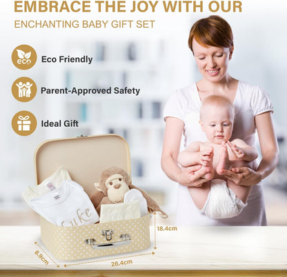 Personalised Baby Gift Set – 1 x Cream Hamper with 2 x Customised Items