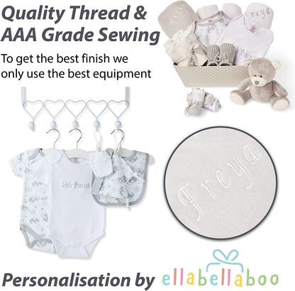 Baby Gift Set – Baby Gift Baskets Newborn Essentials in Grey Tray ellabellaboo