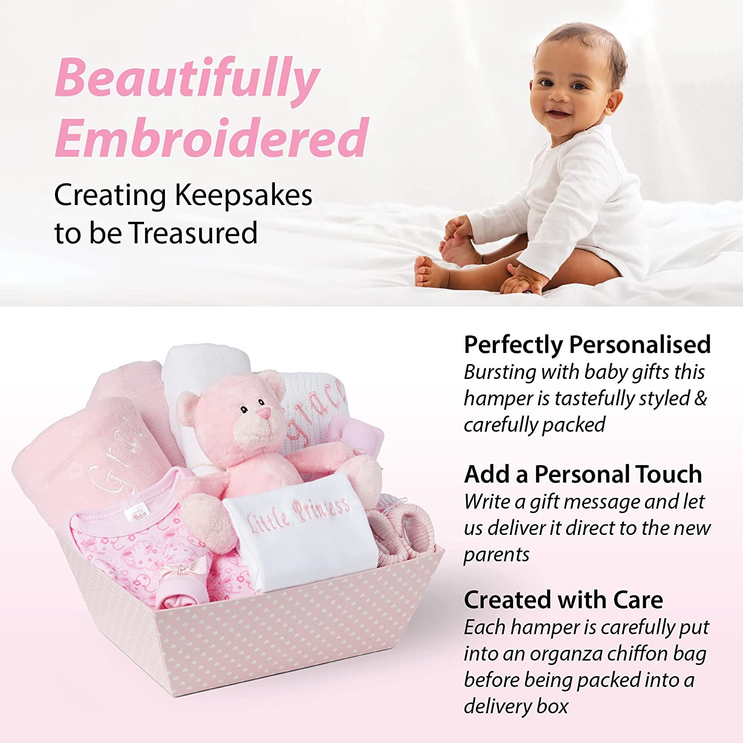 pink baby gift hamper