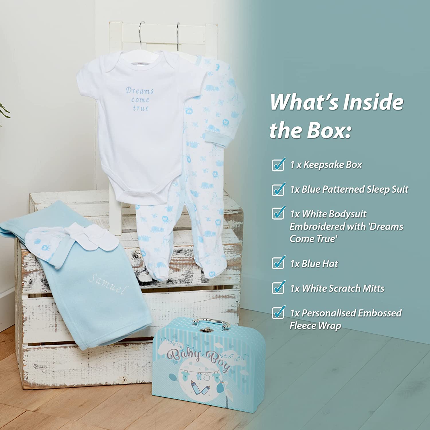 Baby Gift Set - Baby Gift Hamper in Blue Case ellabellaboo