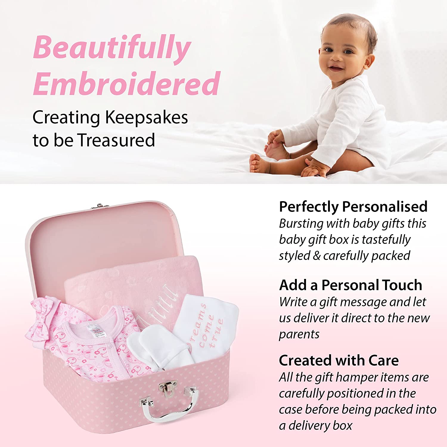 Baby Gift Set - Baby Gift Hamper in Pink Case ellabellaboo