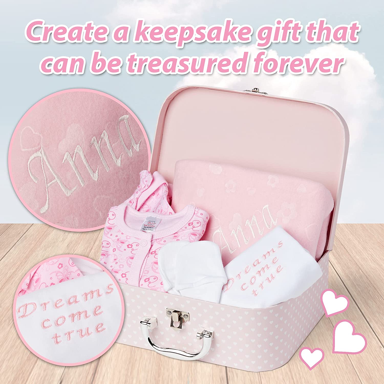 Baby Gift Set - Baby Gift Hamper in Pink Case ellabellaboo