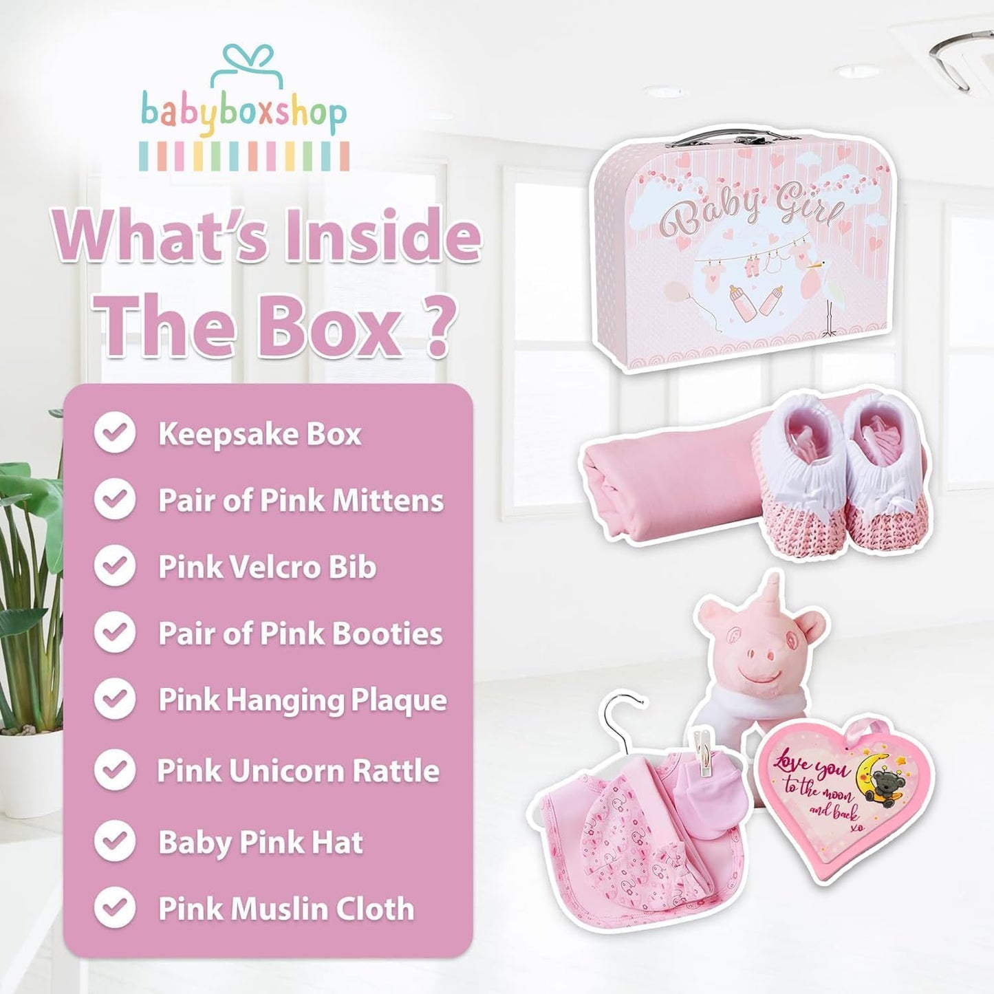 Baby Gift Set - Baby Hamper Newborn Essentials in Small Pink Case