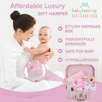 Baby Gift Set - Baby Hamper Newborn Essentials in Small Pink Case