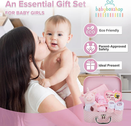 Baby Gift Set - Baby Hamper Newborn Essentials in Small Pink Case