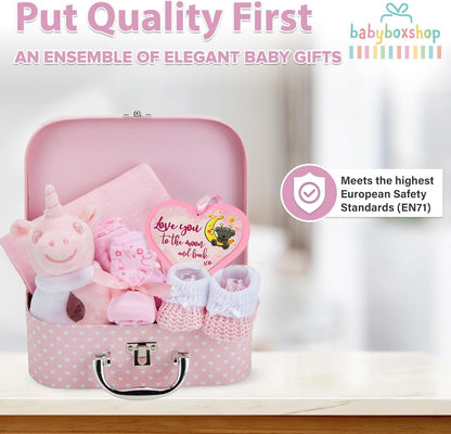 Baby Gift Set - Baby Hamper Newborn Essentials in Small Pink Case
