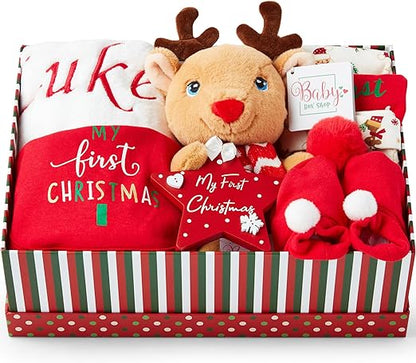 My First Christmas Unisex Personalised Baby Hamper Gift Set