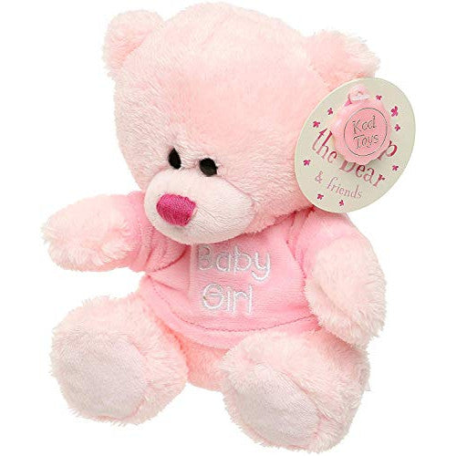 Teddy Bear - Small Pink Teddy with New Baby T-Shirt 15cm(6")