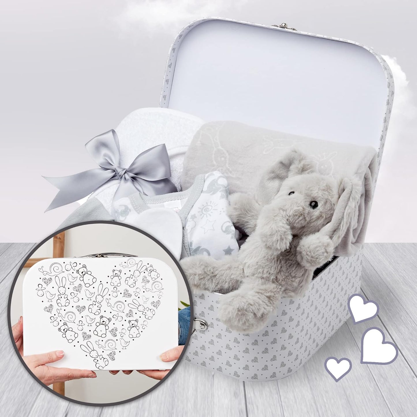 Unisex Baby Gift Set - White Stars Premature