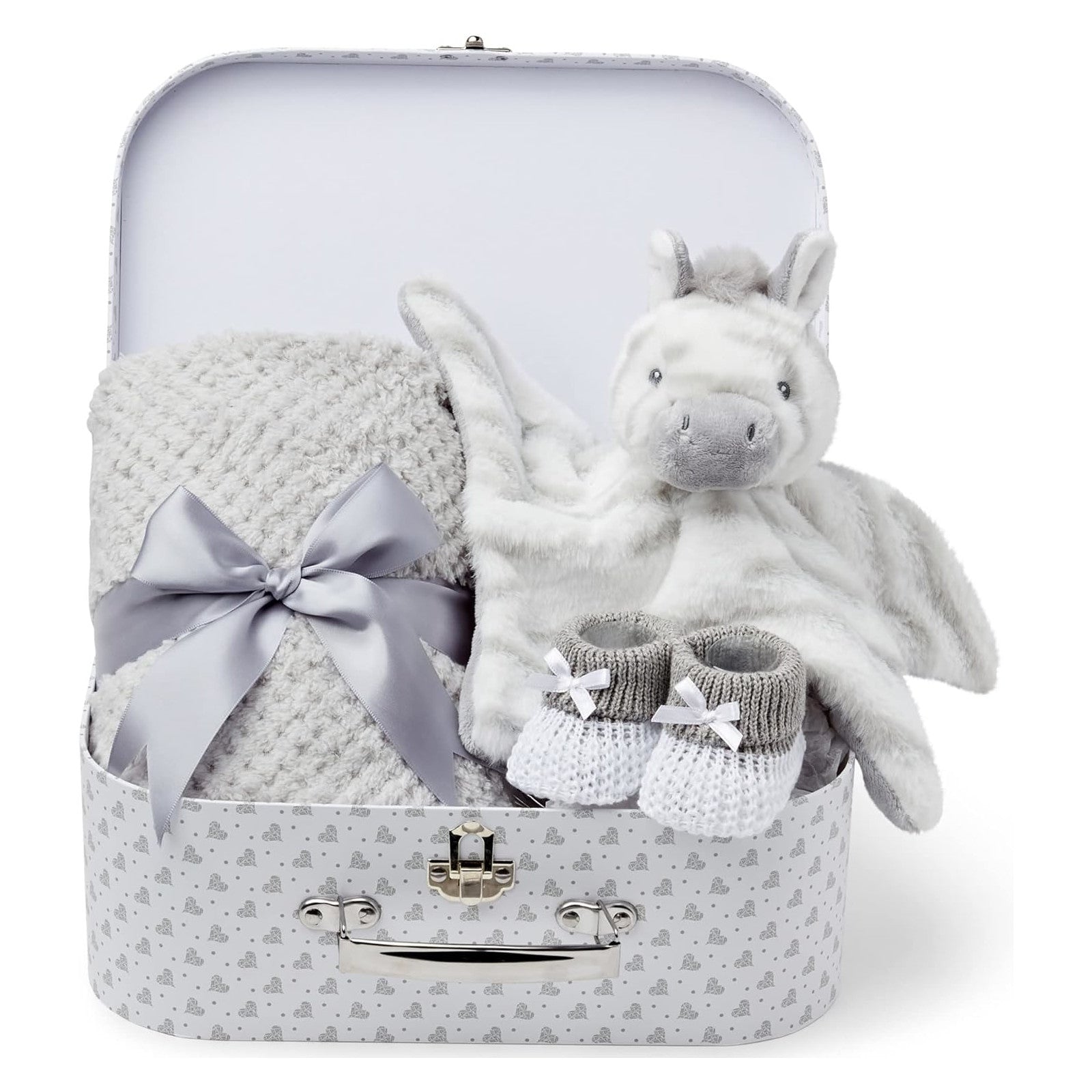 Unisex Baby Gift Set - White Stars Zebra