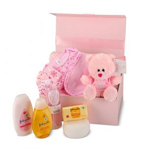 Baby Gift Set – Baby Hamper Newborn Essentials in Pink Keepsake Box