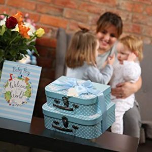 Make Your Own Baby Hamper – 2 Blue Cases 1 Ribbon 1 Gift Card