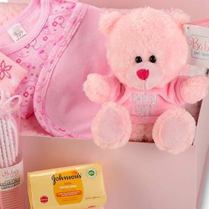 Baby Gift Set – Baby Hamper Newborn Essentials in Pink Keepsake Box