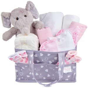 Baby Gift Set – Nappy Caddy with Baby Girl Gifts