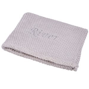 Personalised Baby Blankets – Embroidered Grey Waffle Blanket